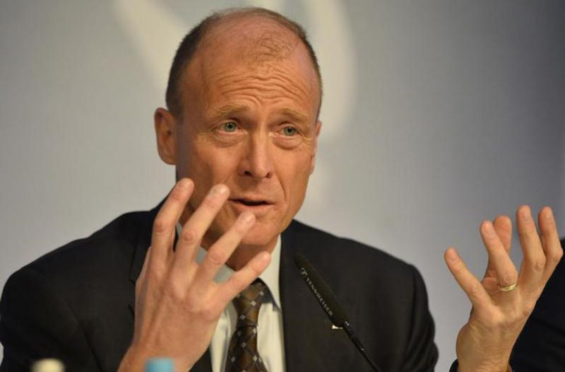 Airbus Group Chief Executive Tom Enders speaks during a news conference on the aerospace group's annual results, in London, Britain, on February 24, 2016. Photo: Reuters