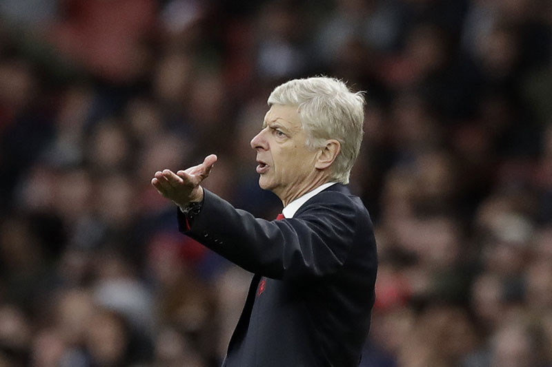 FILE  - Arsenal's manager Arsene Wenger gestures during the English Premier League soccer match between Arsenal and Middlesbrough at the Emirates Stadium in London, on Saturday, October 22, 2016. Photo: AP