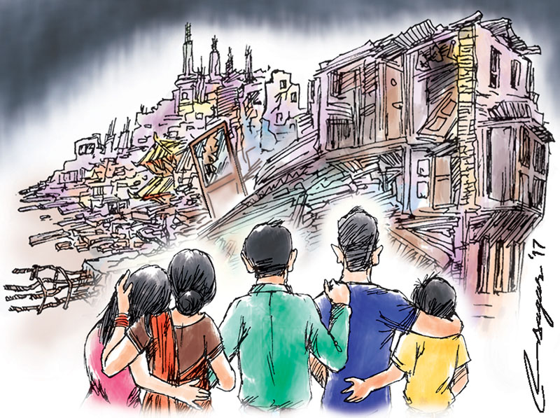 Earthquake. Illustration: Ratna Sagar Shrestha/THT