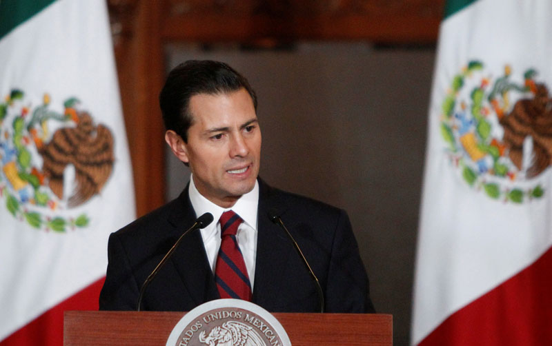 Mexico's President Enrique Pena Nieto speaks to the audience during a meeting with members of the Diplomatic Corps in Mexico City, Mexico on January 11, 2017. Photo: Reuters