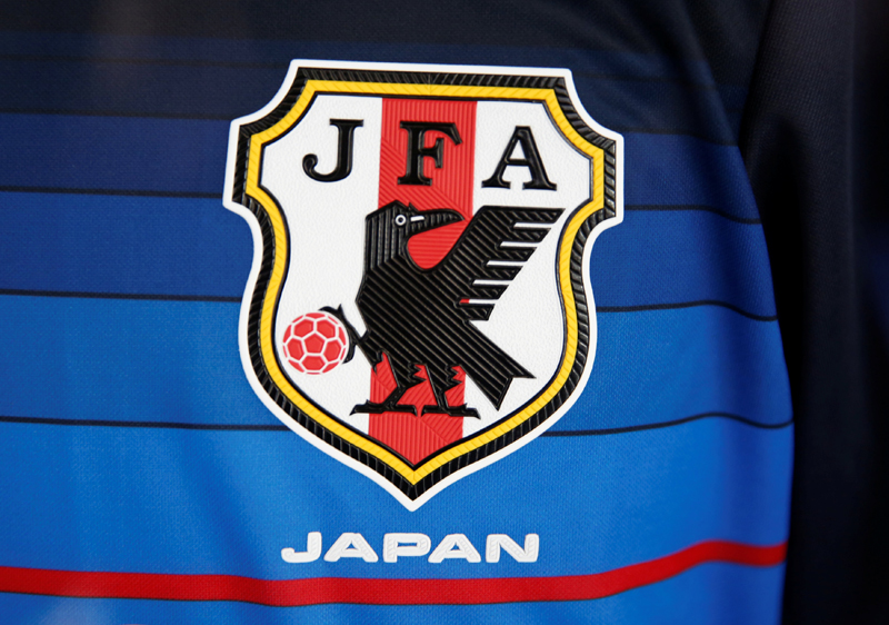 Japan Football Association (JFA) logo on its national team's uniform is pictured during its headquarters in Tokyo, Japan, January 12, 2017. Photo: Reuters