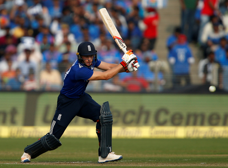 England's Jos Buttler plays a shot. Photo: Reuters