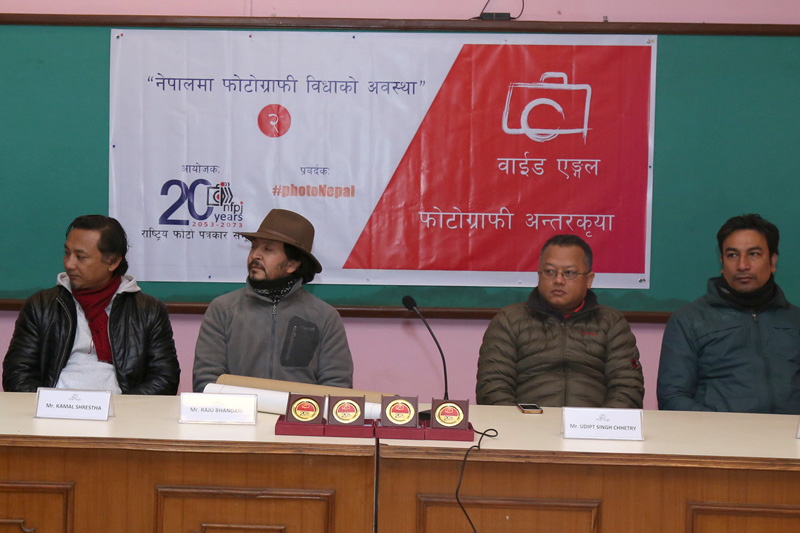 Experts of various photography genres attend an interaction organised by the National Forum of Photo Journalists, in Kathmandu, on Thursday, January 12, 2017, 2017. Photo: NFPJ