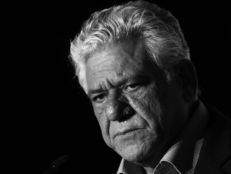 File - Bollywood actor Om Puri speaks during a press conference announcing that Toronto will host the first ever Punjabi International Film Academy Awards (PIFAA) in Toronto, April 12, 2012.  REUTERS/Mark Blinch/File Photo     TPX IMAGES OF THE DAY