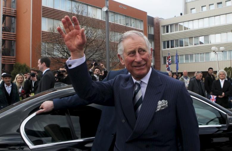 Britain's Prince Charles greets people in the centre of capital Pristina, Kosovo, March 19, 2016. REUTERS/Hazir Reka