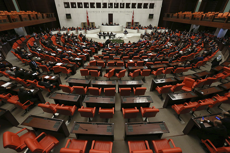 Turkey's parliament convened to debate proposed amendments to the country's constitution that would hand President Recep Tayyip Erdogan's largely ceremonial presidency sweeping executive powers, in Ankara, Turkey, on Monday, January 9, 2017. Photo: AP
