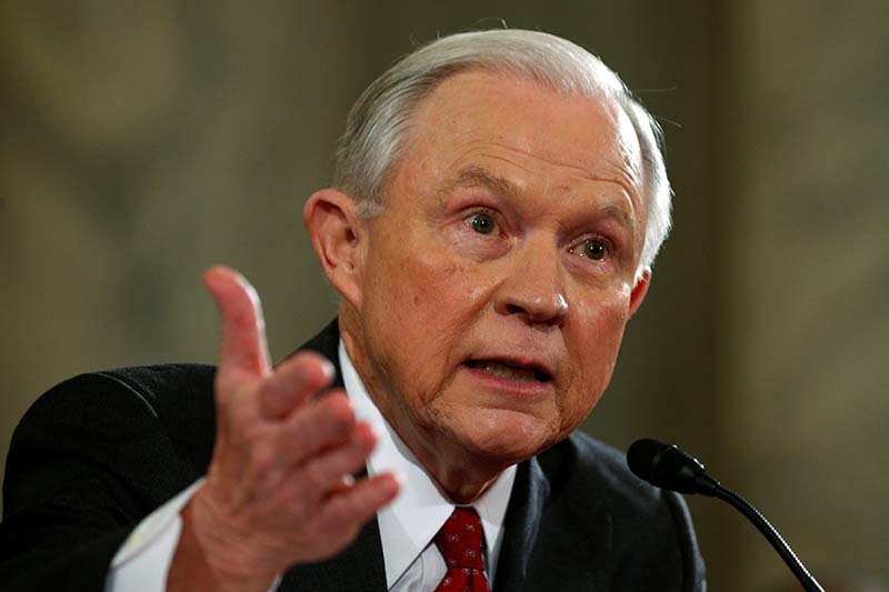 US Senator Jeff Sessions testifies at a Senate Judiciary Committee confirmation hearing for Sessions to become US attorney general on Capitol Hill in Washington, US on January 10, 2017. Photo: Reuters