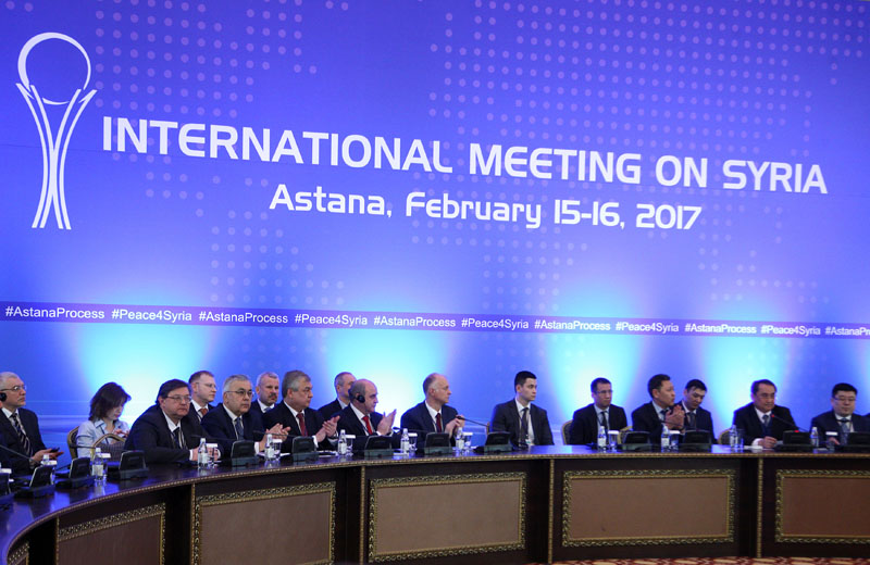 Participants of Syria peace talks attend a meeting in Astana, Kazakhstan, on February 16, 2017. Photo: Reuters