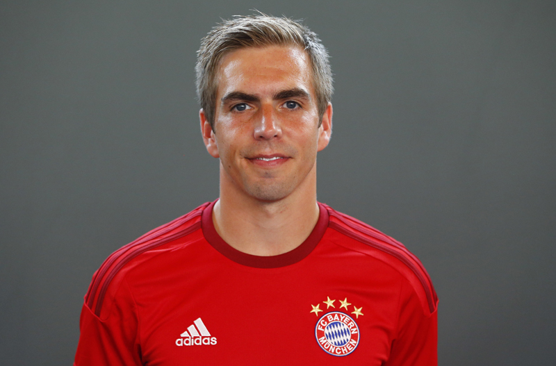 Bayern Munich's Philipp Lahm poses during an official photo shooting in Munich, Germany. Photo: AP