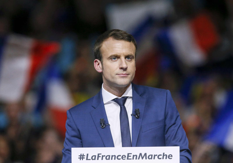 Emmanuel Macron, head of the political movement En Marche !, or Onwards !, and candidate for the 2017 presidential election, attends a campaign rally in Lyon, France, on February 4, 2017. Photo: Reuters