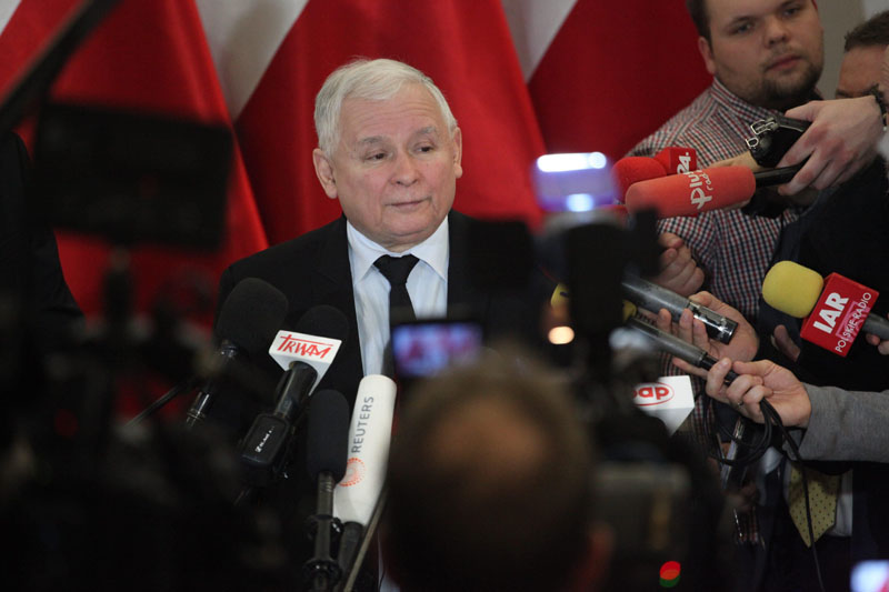 Leader of Law and Justice party Jaroslaw Kaczynski speaks to journalists at the parliament in Warsaw, Poland, on January 10, 2017. Photo: Reuters