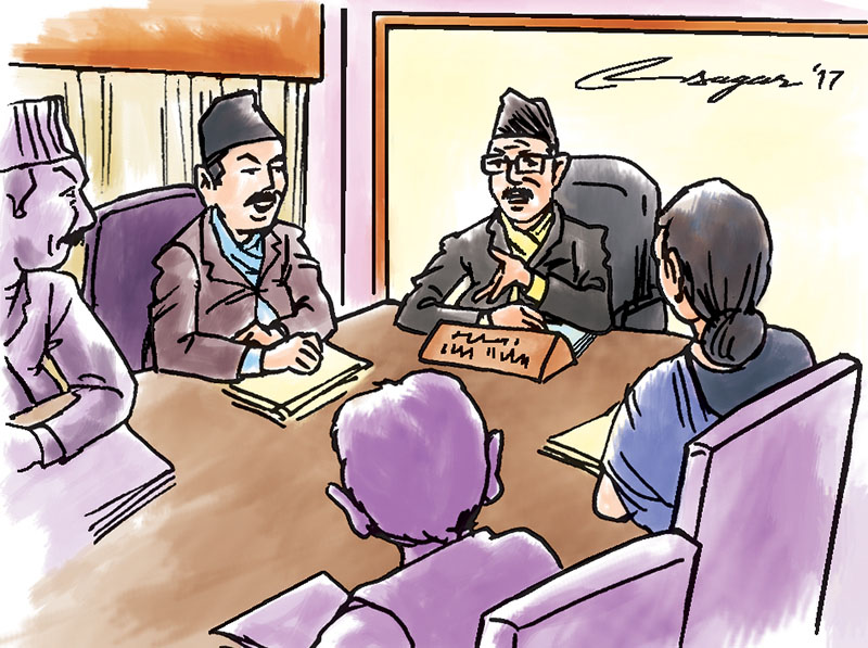 Meeting. Illustration: Ratna Sagar Shrestha/THT