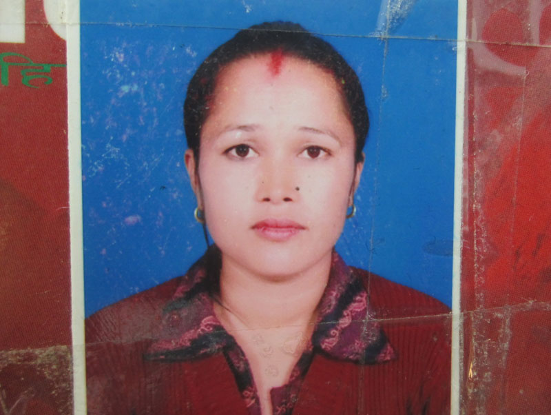 Nanu Maya Gaire (35),  who has gone missing since February 19 from Byas Municipality in Tanahun district. Photo: THT