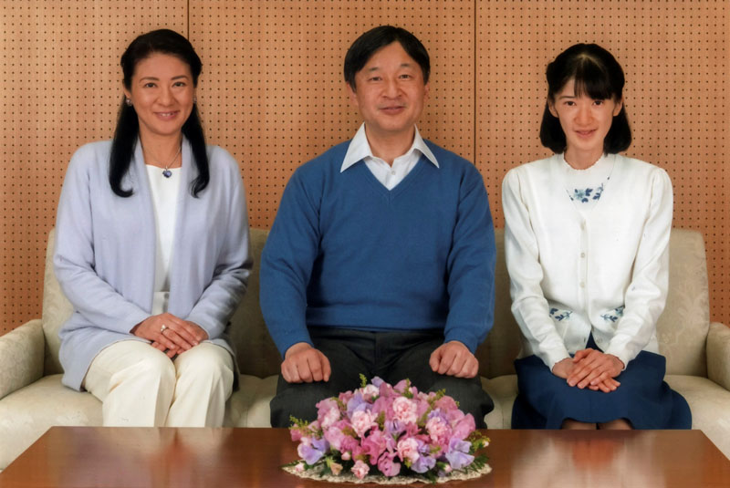 Japan's Crown Prince Naruhito (centre) poses for a photo with Crown Princess Masako (left) and their daughter Princess Aiko at Togu Palace in Tokyo, Japan, on February 12, 2017, in this handout photo released by Imperial Household Agency of Japan. Naruhito celebrates his 57th birthday on February 23, 2017. Photo: Imperial Household Agency of Japan via Reuters