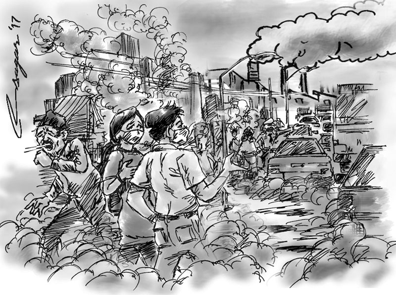 Pollution. Illustration: Ratna Sagar Shrestha/THT