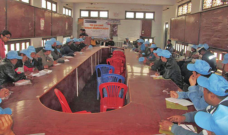 Stakeholders attending an orientation programme on road safety, in Damauli, Tanahun, on Saturday, February 25, 2017. Photo: THT