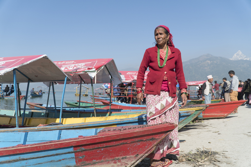 File: Nepali woman row against discrimination at Phewa Lake in Pokhara. Photo: Reuters