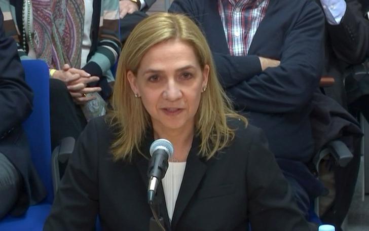Spain's Princess Cristina testifies in court in this still image taken from video, in Palma de Mallorca, Spain, March 3, 2016. REUTERS/BALEARIC ISLANDS HIGH COURT POOL via Reuters TV/File Photo