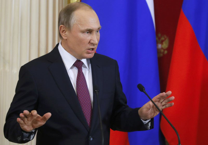 Russian President Vladimir Putin speaks during a news conference after a meeting with his Moldovan counterpart Igor Dodon at the Kremlin in Moscow, Russia, on January 17, 2017. Photo: Reuters