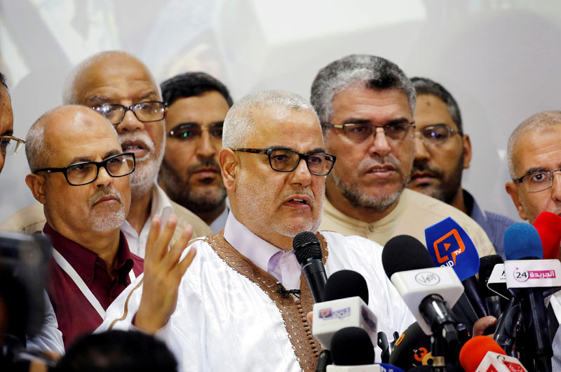 Abdelilah Benkirane, secretary-general of Morocco's Islamist Justice and Development Party (PJD) speaks during a new conference at the party's headquarters in Rabat, Morocco early on October 8, 2016. Photo: Reuters