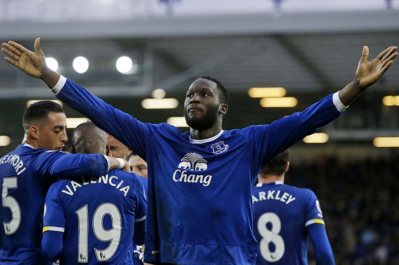 Everton's Romelu Lukaku celebrates scoring their third goal in Premier League against Hull City at Goodison Park on March 18, 2017. Photo: Reuters