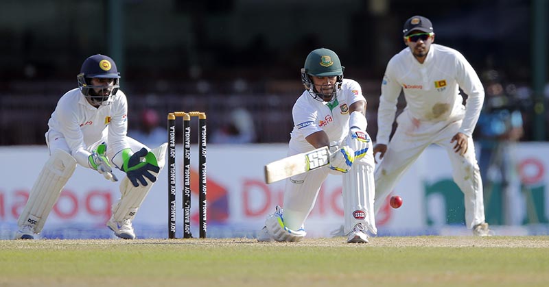 Bangladesh batsman Imrul Kayes plays a shot against Sri Lanka on day two of their second test cricket match in Colombo, Sri Lanka, Thursday, March 16, 2017. Photo: AP