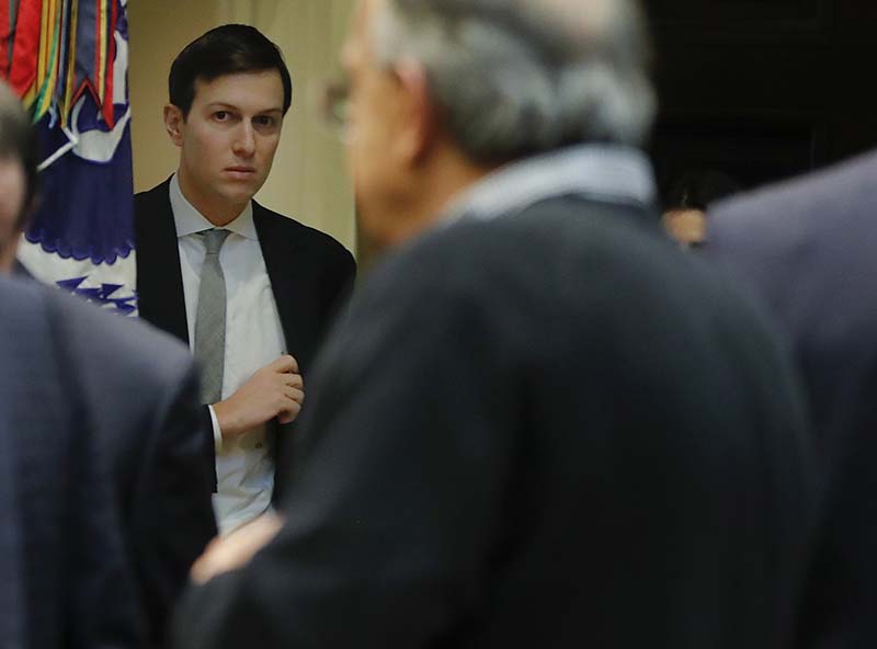FILE - White House Senior Advisor Jared Kushner arrives for a meeting between President Donald Trump and automobile leaders in the Roosevelt Room of the White House in Washington, on January 24, 2017. Photo: AP