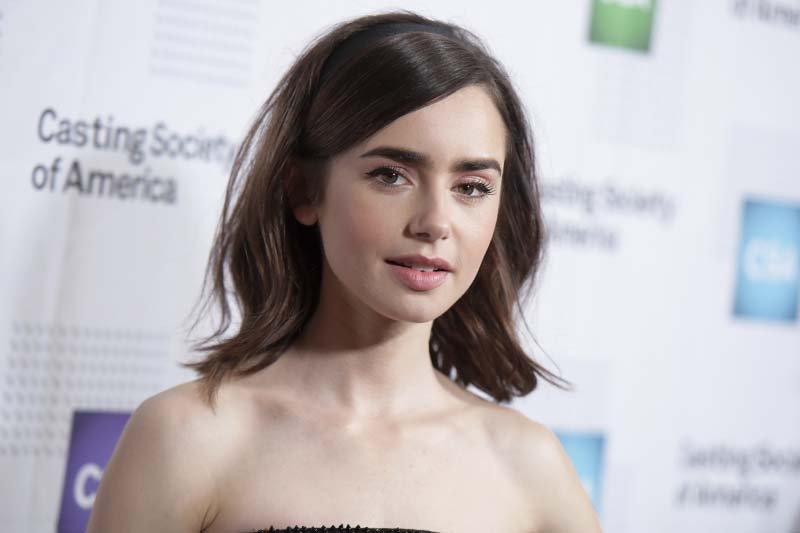 File-Lily Collins arrives at the 32nd annual Artios Awards at the Beverly Hilton Hotel in Beverly Hills, California on January 19, 2017. Photo: AP