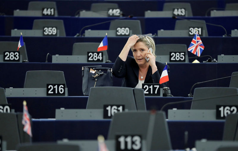 Marine Le Pen, French National Front (FN) political party leader and Member of the European Parliament, attends the election of the new President of the European Parliament in Strasbourg, France, on January 17, 2017. Photo: Reuters