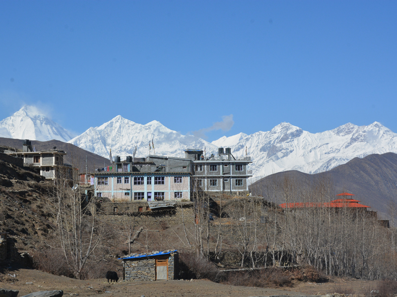 A spectacular view of a mountain range as seen from Muktinath of Mustang district, on Thursday, March 9, 2017. Photo: RSS