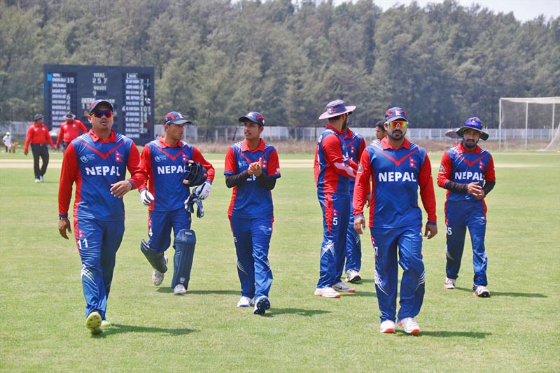 Nepal's National Cricket Team players return to pavilion after fielding against Bangladesh U-23 during the ACC Emerging Teams Cup in Bangladesh, on Tuesday, March 28, 2017. Courtesy: Raman Shiwakoti