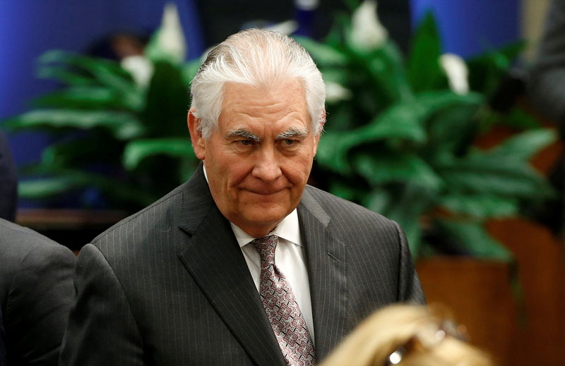 US Secretary of State Rex Tillerson arrives for the afternoon ministerial plenary for the Global Coalition working to Defeat ISIS at the State Department in Washington, US, on March 22, 2017. Photo: Reuters