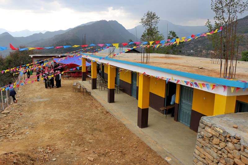Newly-inaugurated Shree Shiwalaya Lower Secondary School in Laharepauwa village of Rasuwa district, on Tuesday, March 15, 2017. Photo Courtesy: JCYCN
