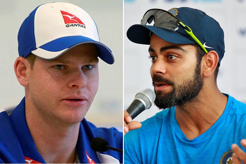 Australia's Steve Smith (left) and India's Virat Kohli. Photos: Reuters
