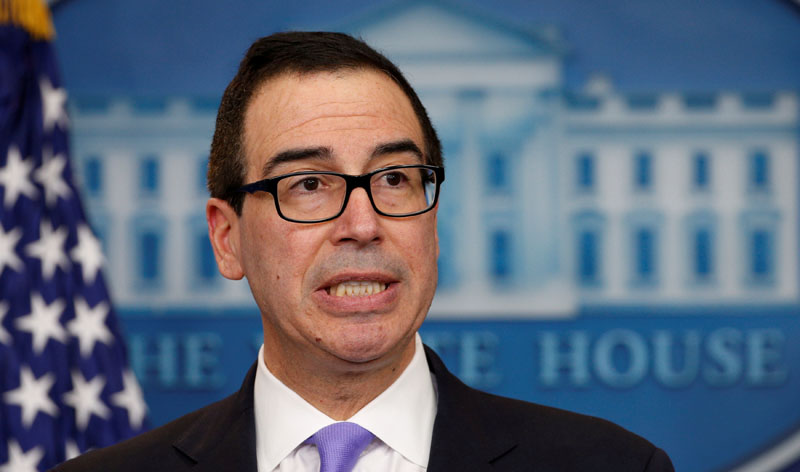 File - USTreasury Secretary Steven Mnuchin speaks at a press briefing at the White House in Washington, US on February 14, 2017. Photo: Reuters