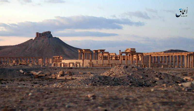 FILE -This file image posted online on Sunday, Dec. 11, 2016, by the Aamaq News Agency, a media arm of the Islamic State group, purports to show a general view of the ancient ruins of the city of Palmyra, in Homs province, Syria, with the Citadel of Palmyra in the background. Photo: AP