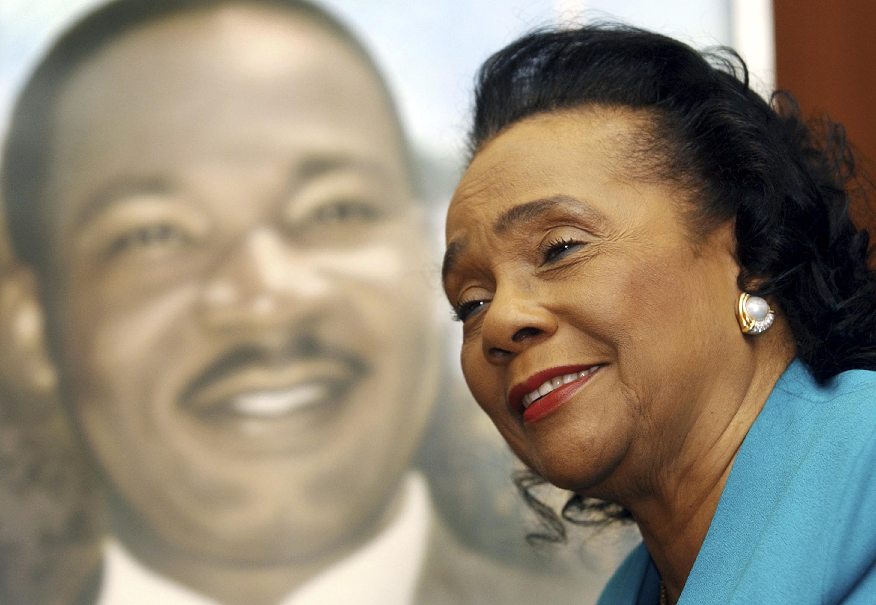 Coretta Scott King, widow of slain civil-rights leader Martin Luther King Jr., speaks during an interview at the King Center for Nonviolent Social Change in Atlanta, on January 13, 2004. Photo: AP/File