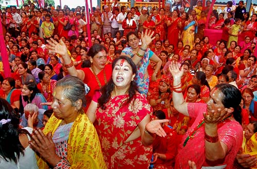 File-Devotees singing and dancing in Ram Mandir while celebrating Ram Nawami at Gaushala in Kathmandu on Wednesday, March 24, 2010. Photo: THT