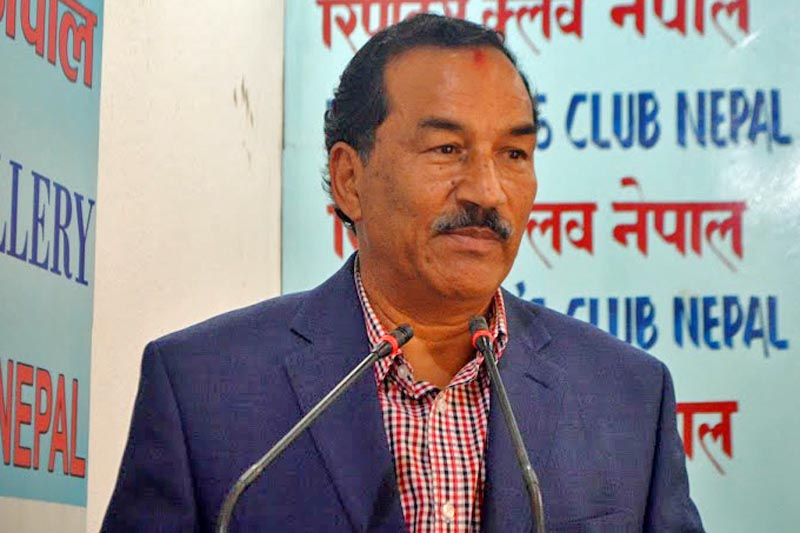 DPM and Minister for Federal Affairs and Local Development Kamal Thapa speaks at the Reporter's Club in Kathmandu, on Friday, April 14, 2017. Courtesy: Reporter's Club