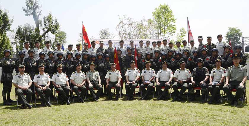Participants of Nepal-China joint military exercise pose for photograph. Photo: Nepal Army