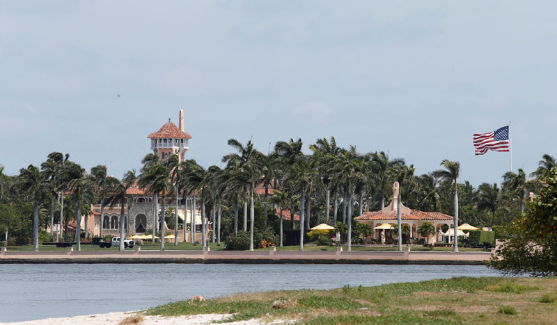 The Mar-a-Lago estate owned by US President Donald Trump is shown with a US flag in Palm Beach, Florida, US, on April 5, 2017. Trump will meet with President of China Xi Jinping on April 6 and 7 at the estate. Photo: Reuters
