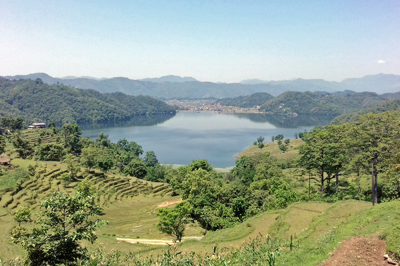A mesmerising view of Begnas Lake, as seen from Sundari Danda in Pokhara-Lekhnath Metropolitan City of Kaski district, on Sunday, May 21, 2017. Photo: RSS
