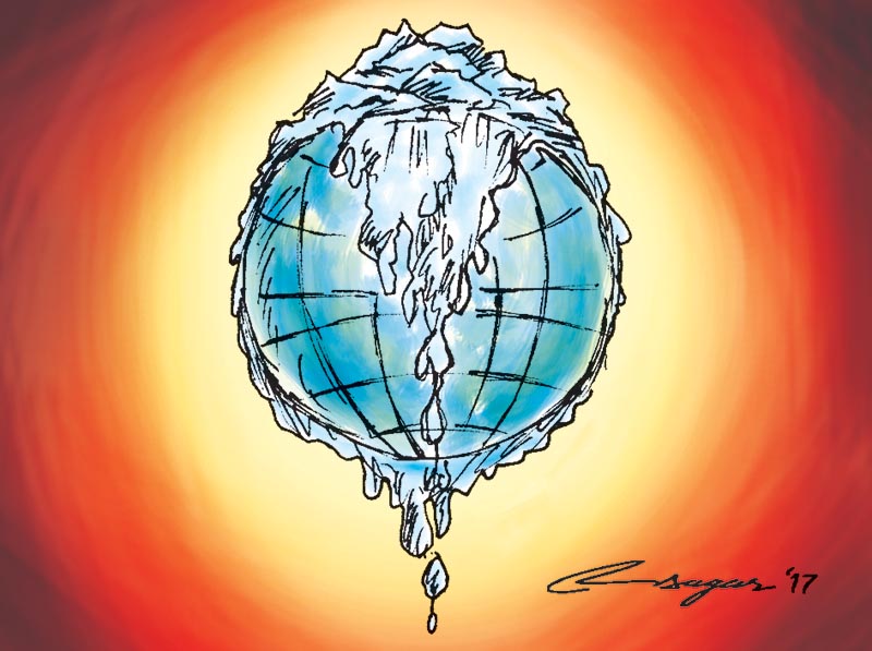 Climate change. Illustration: Ratna Sagar Shrestha/THT
