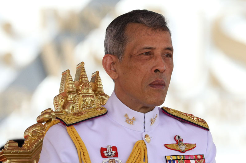 Thailand's King Maha Vajiralongkorn Bodindradebayavarangkun watches the annual Royal Ploughing Ceremony in central Bangkok, Thailand, on May 12, 2017. Photo: Reuters
