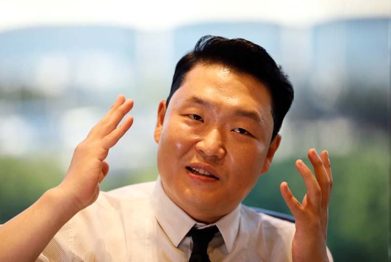 South Korean rapper Psy speaks during an interview with Reuters in Seoul, South Korea, on May 19, 2017. Photo: Reuters