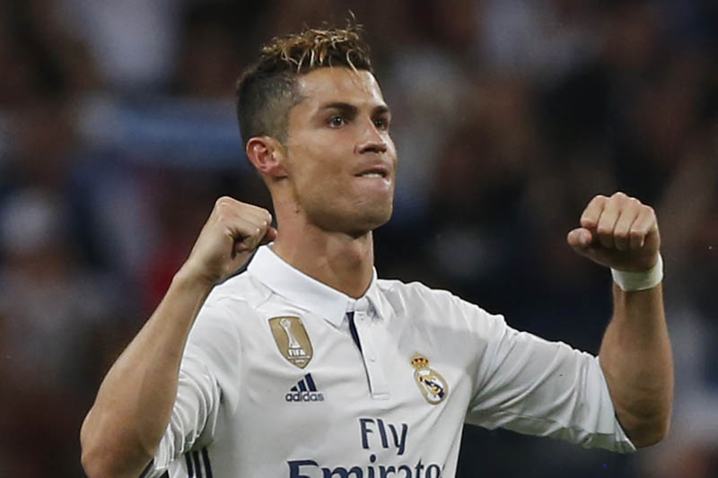 Real Madrid's Cristiano Ronaldo celebrates after the match. Photo: Reuters