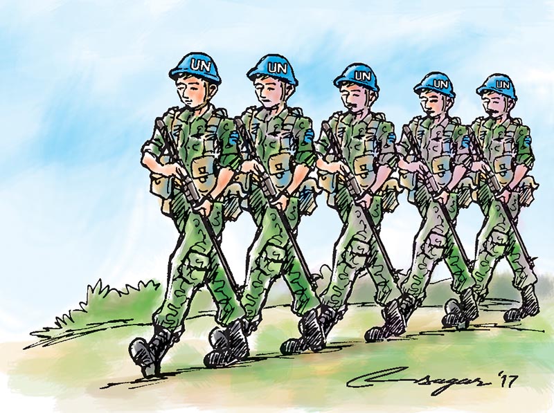 UN Army. Illustration: Ratna Sagar Shrestha/THT