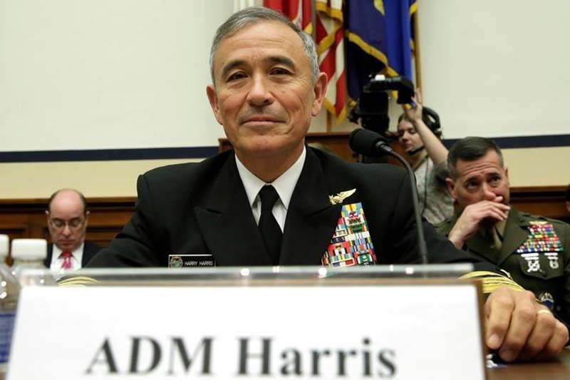 The Commander of the US Pacific Command, Admiral Harry Harris, waits to testify before a House Armed Services Committee hearing on ''Military Assessment of the Security Challenges in the Indo-Asia-Pacific Region'' on Capitol Hill in Washington, US, on April 26, 2017. Photo: Reuters/File
