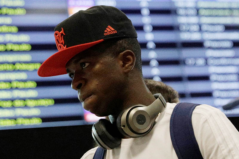 Real Madrid newly-signed player Vinicius Junior, who is playing with Brazilian side Flamengo, is pictured at Santos Dumont airport in Rio de Janeiro, Brazil, May 23, 2017. Photo: Reuters