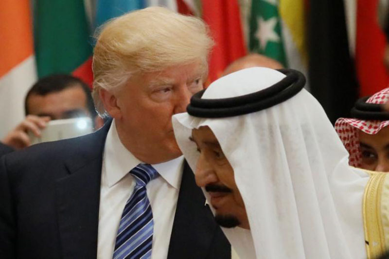 US President Donald Trump and Saudi Arabia's King Salman bin Abdulaziz Al Saud (right) attend the Arab Islamic American Summit in Riyadh, Saudi Arabia, on May 21, 2017. Photo: Reuters